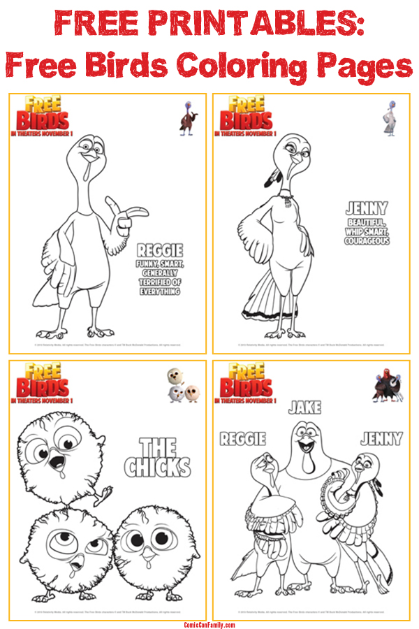 Free Printables: Free Birds Coloring Pages Comic Con Family